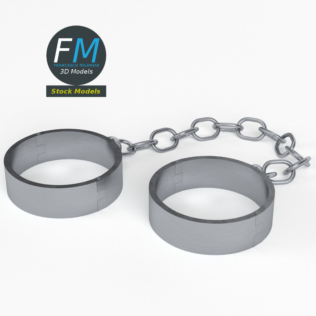 Ankle shackles 3D model_2