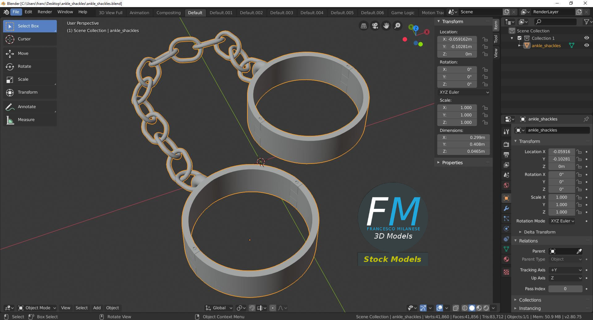 Ankle shackles 3D model_9