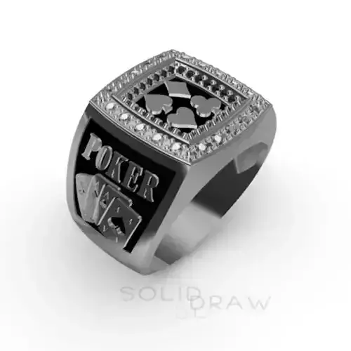 Ring Poker Diamond Joker 3D print model