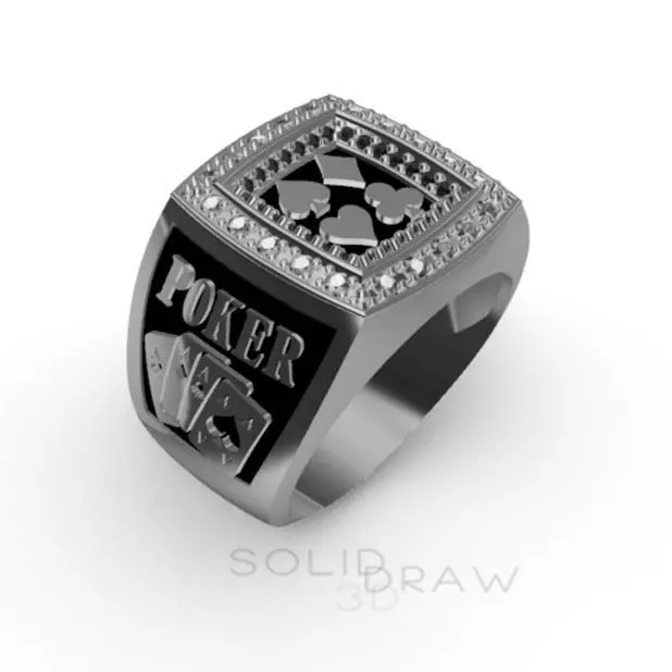 Ring Poker Diamond Joker 3D print model