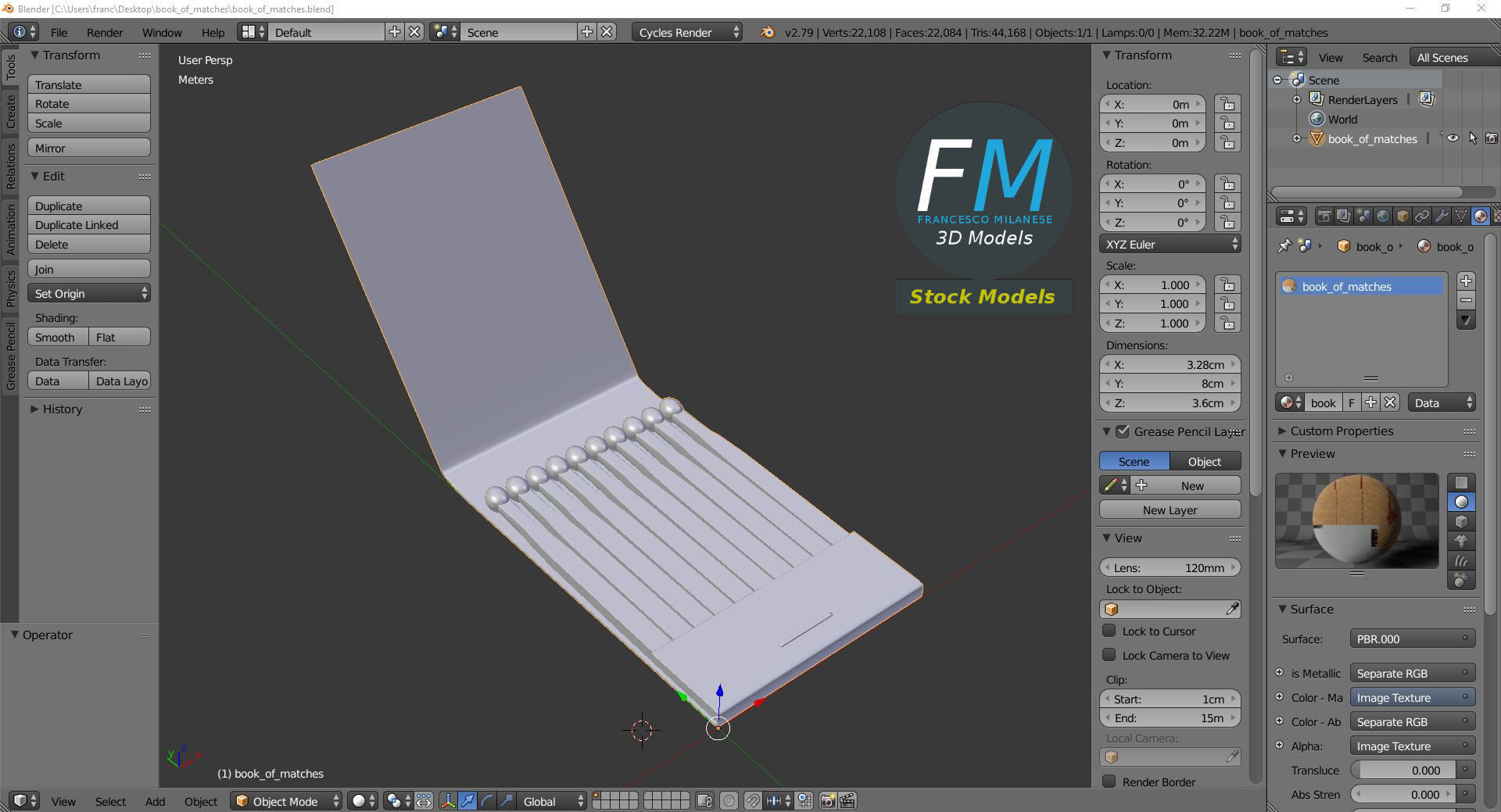 Book of matches 3D model_9
