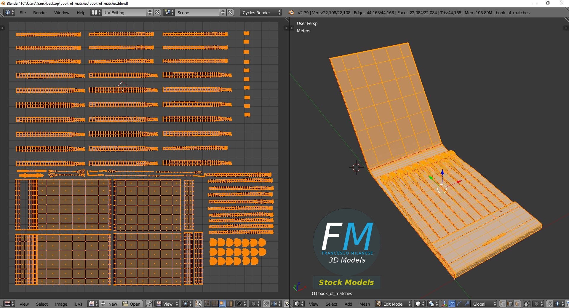 Book of matches 3D model_10