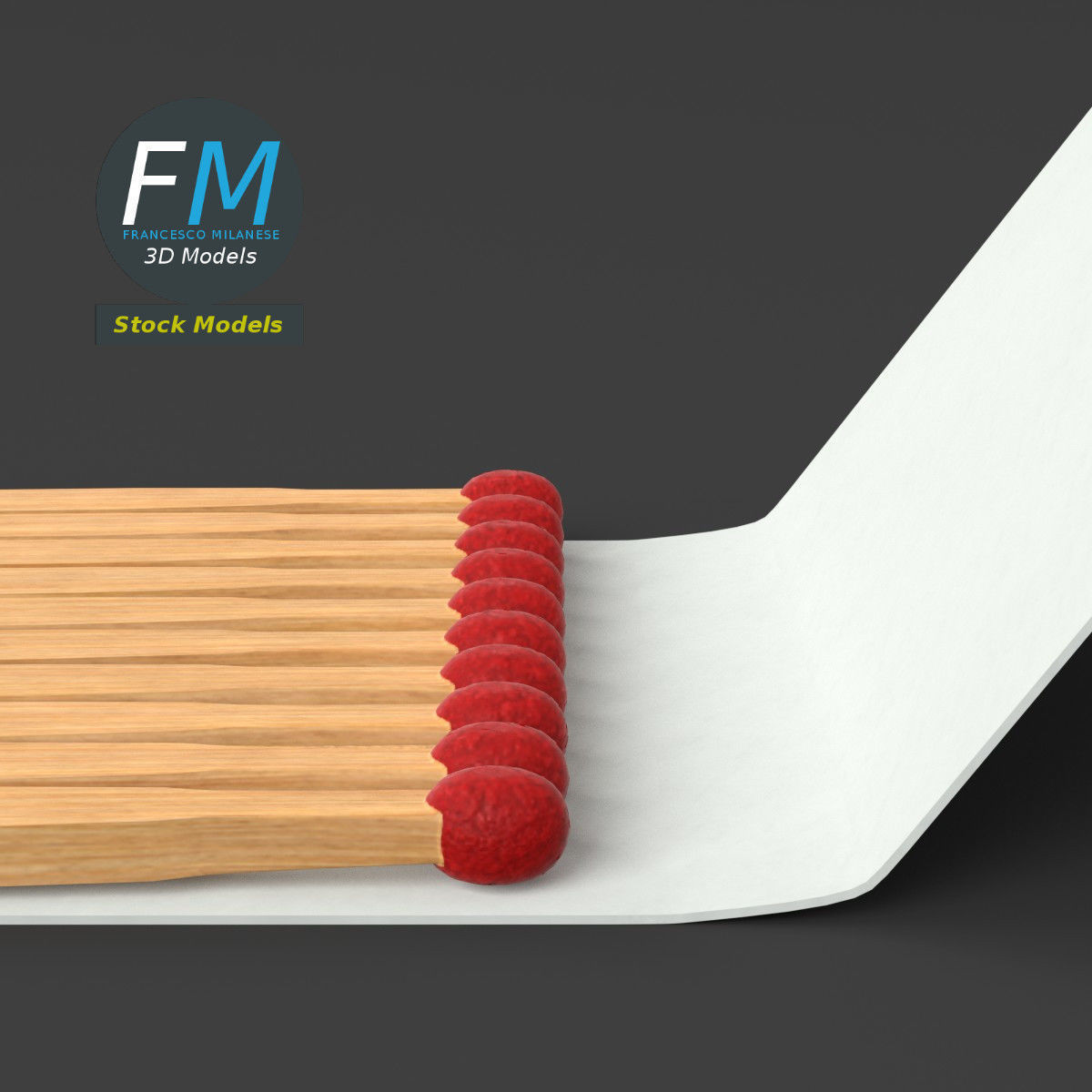 Book of matches 3D model_5