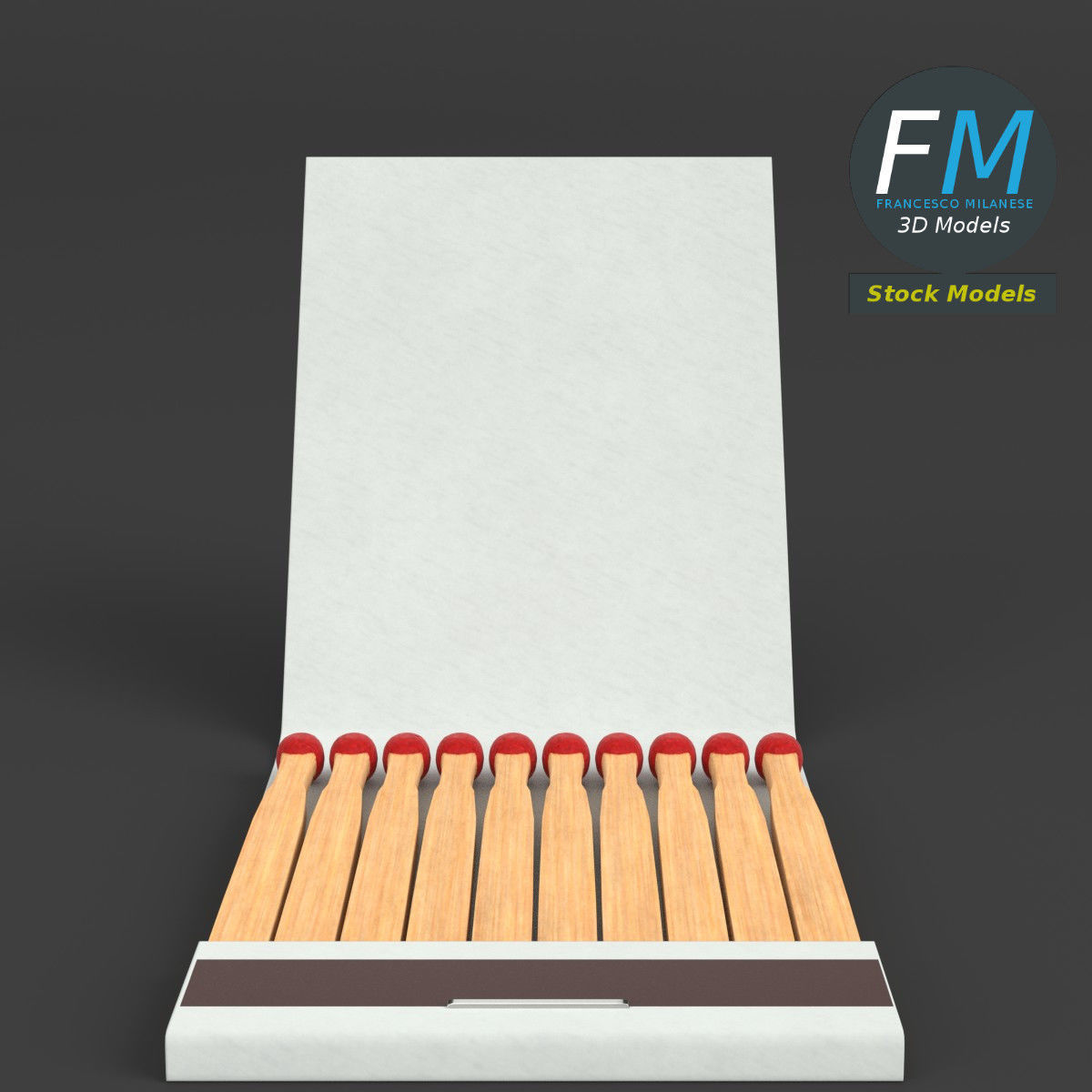 Book of matches 3D model_3