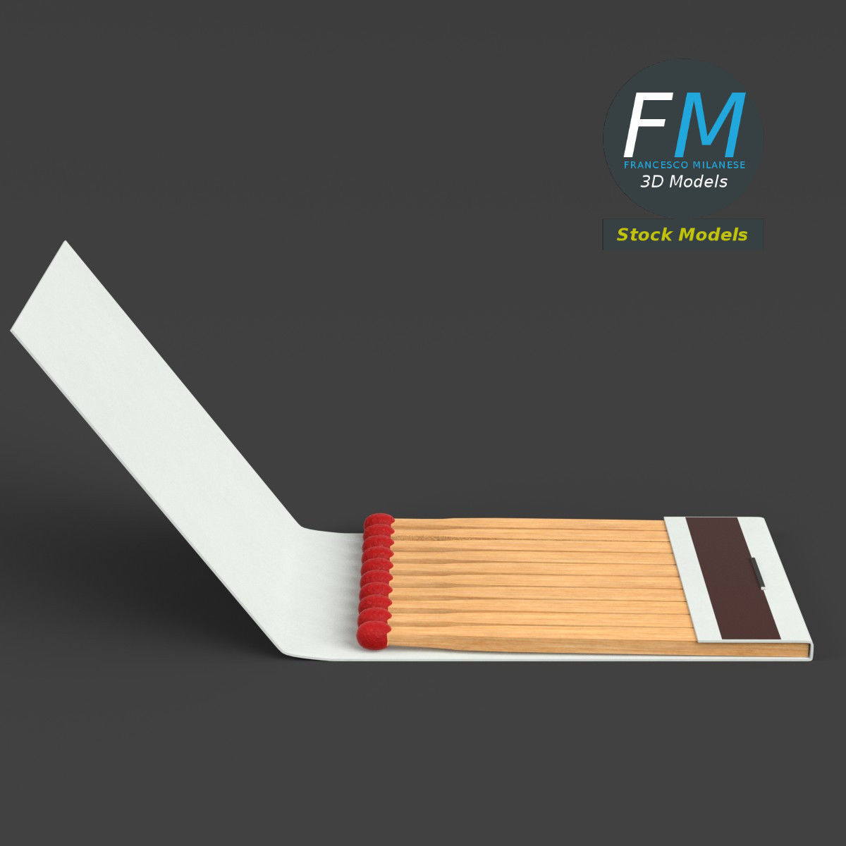 Book of matches 3D model_4