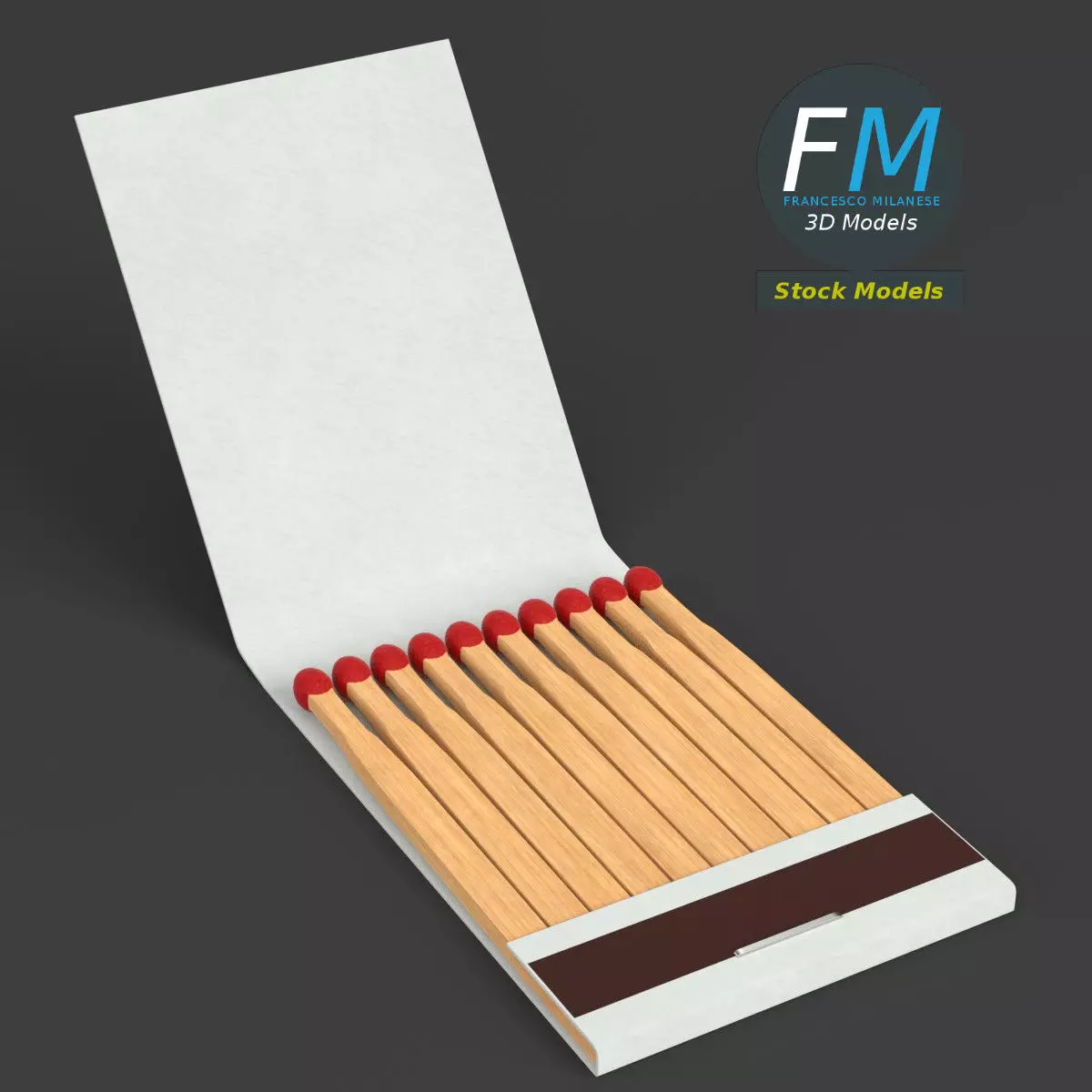 Book of matches 3D model_0
