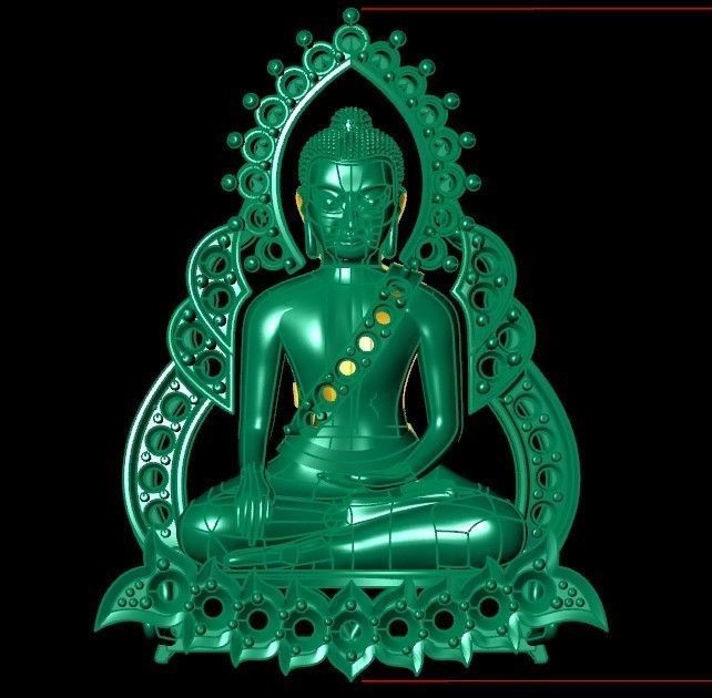 Buddha Pendant 01  3D model_2