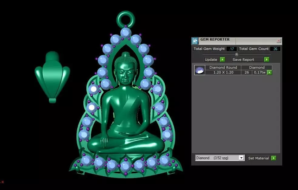 Buddha Pendant 01  3D model_0