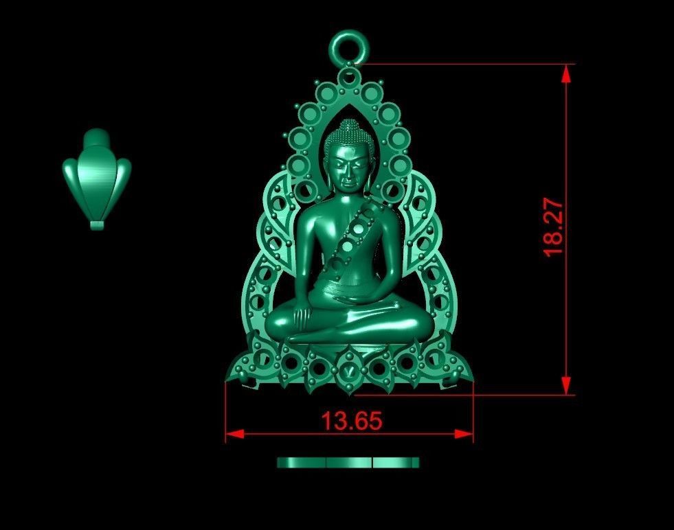 Buddha Pendant 01  3D model_4