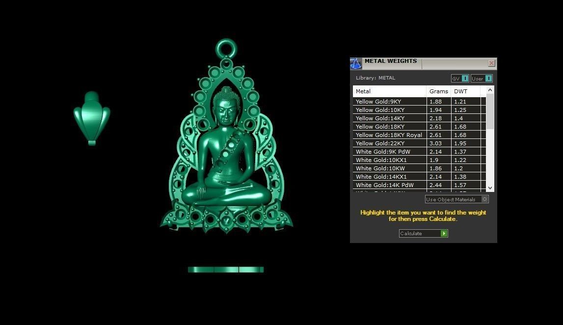Buddha Pendant 01  3D model_1