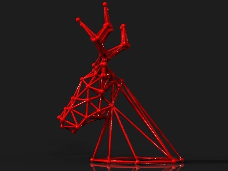 DEER HEAD ROD 3D print model_1