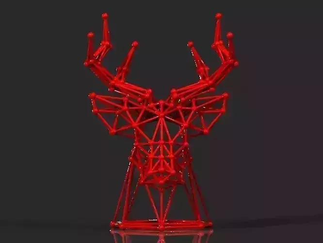 DEER HEAD ROD 3D print model