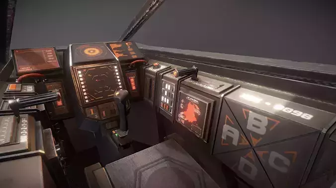 LAC - Light Assault Craft - Cockpit Low-poly 3D model