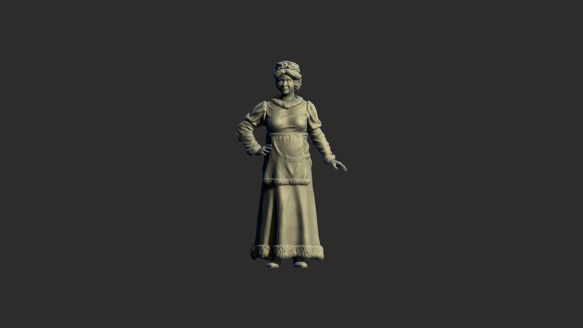 Mrs Claus 3D print model_3