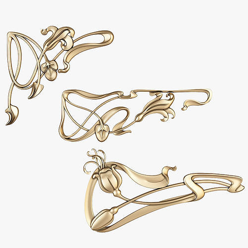 art nouveau decors for cnc 3D model