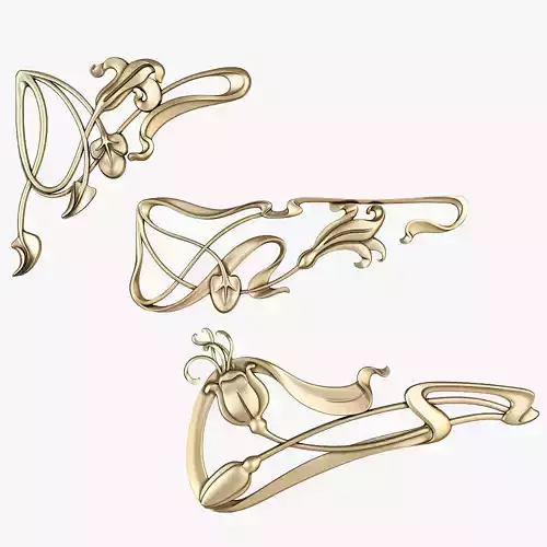 art nouveau decors for cnc 3D model