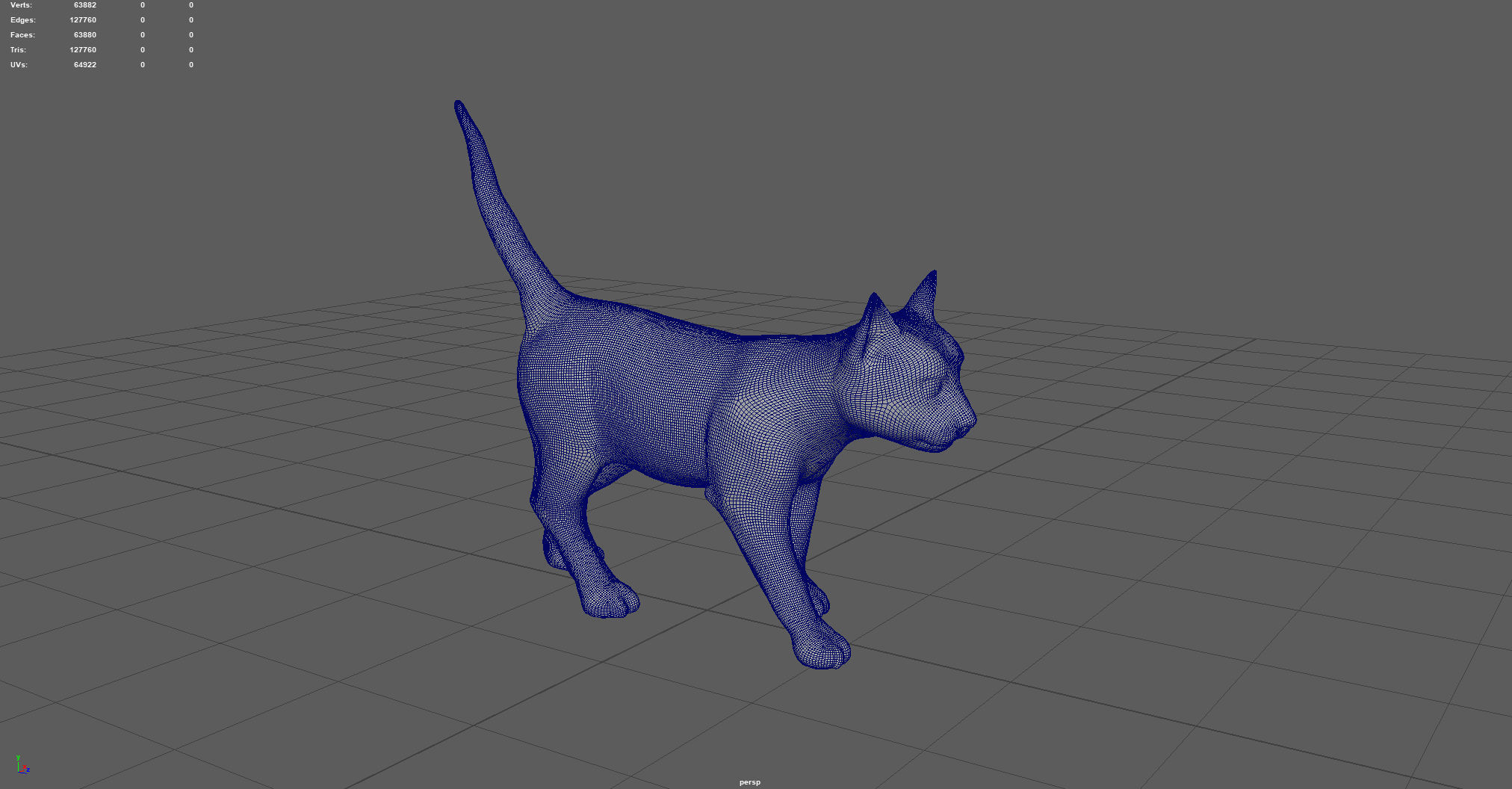 REALISTIC CAT siamese Low-poly 3D model_9