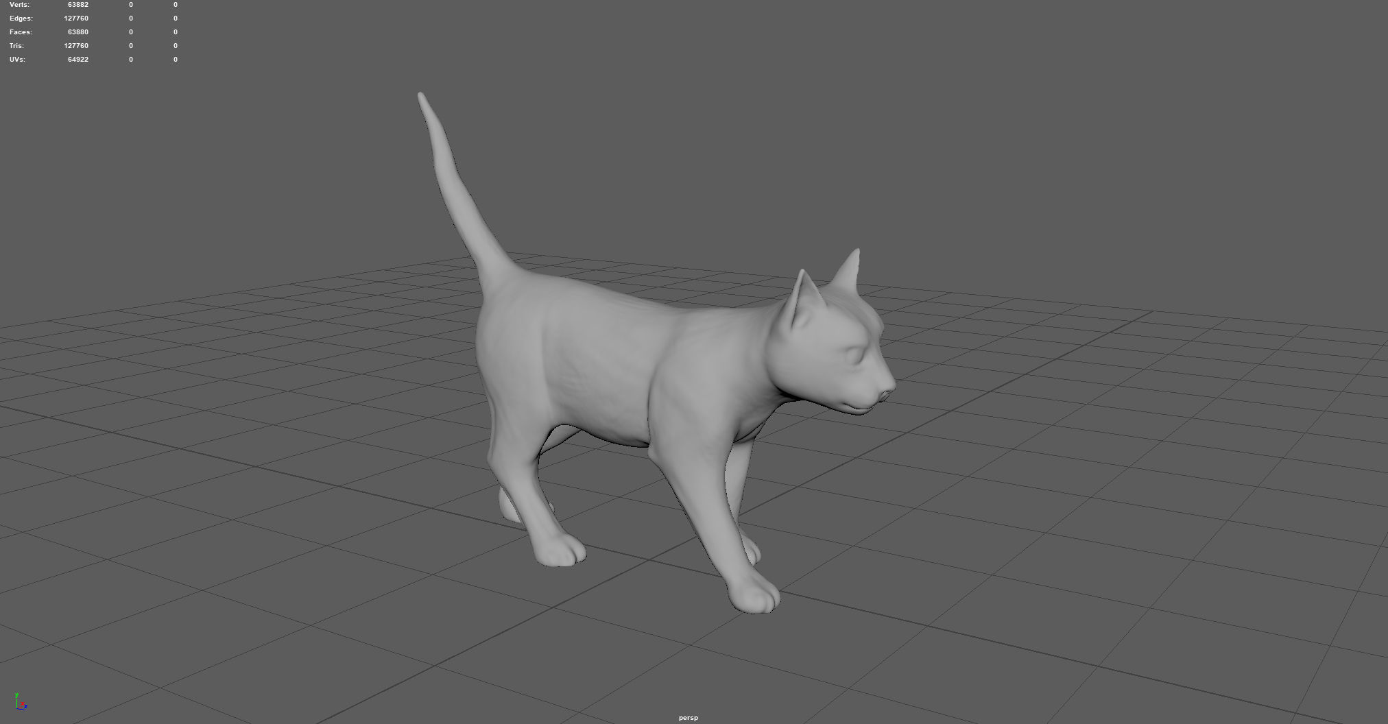 REALISTIC CAT siamese Low-poly 3D model_8