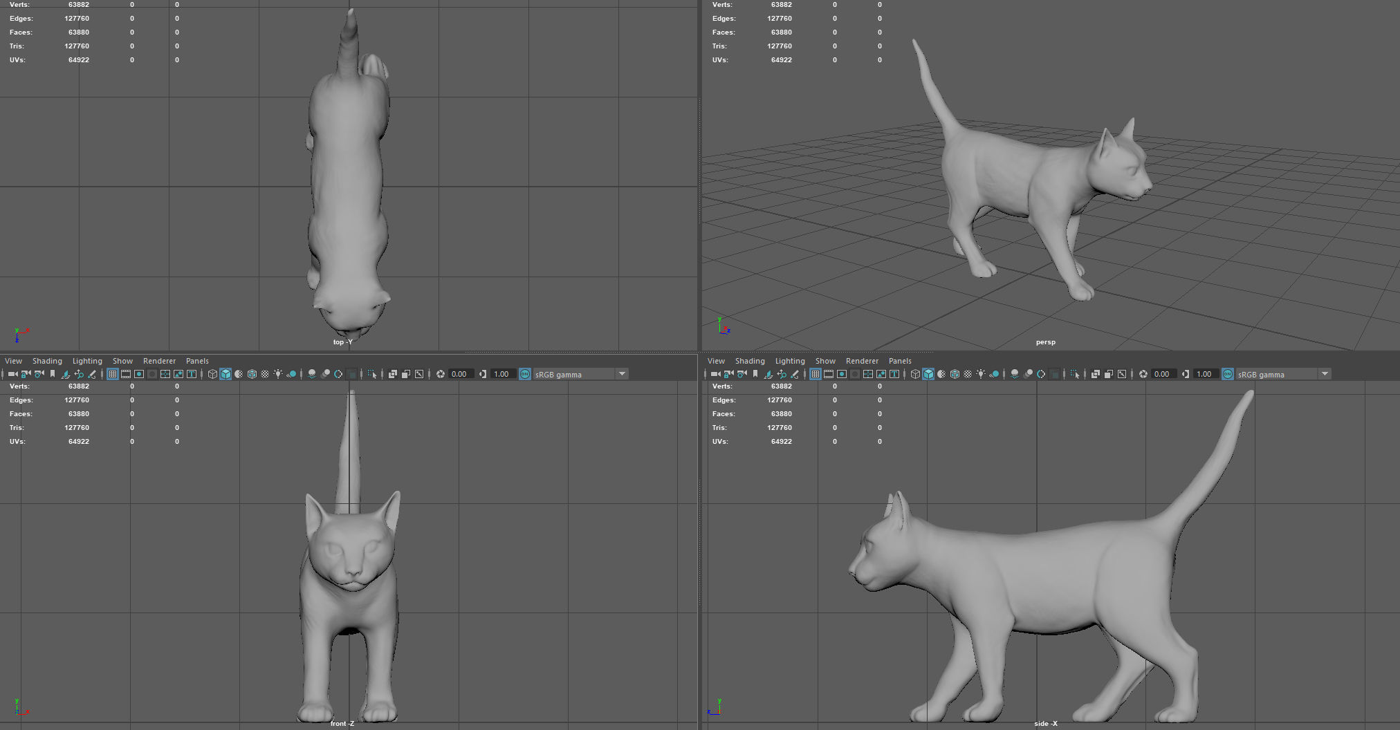 REALISTIC CAT siamese Low-poly 3D model_11