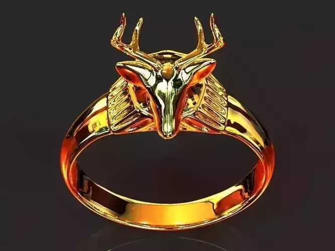 DEER HEAD RING 3D print model