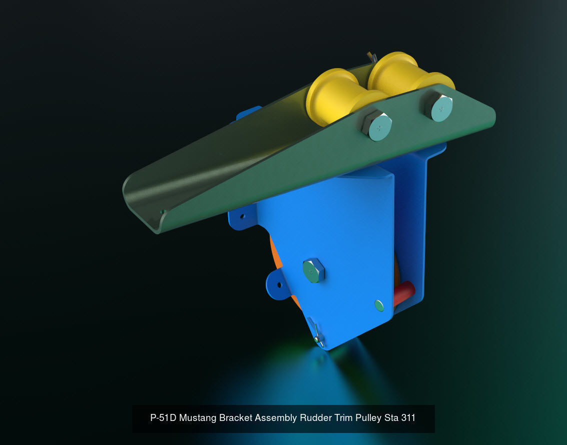 Full P-51D Mustang Assy Rear Fuselage TW Oleo Rudder Elev Models 3D Model Collection_5