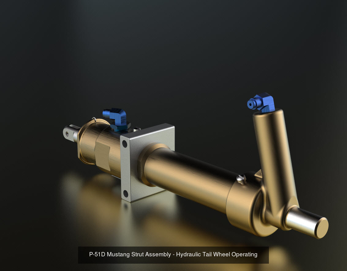 Full P-51D Mustang Assy Rear Fuselage TW Oleo Rudder Elev Models 3D Model Collection_4