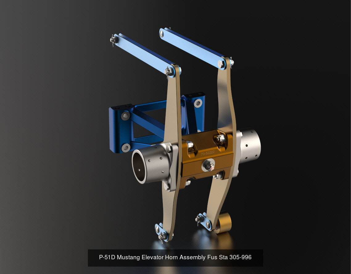 Full P-51D Mustang Assy Rear Fuselage TW Oleo Rudder Elev Models 3D Model Collection_6