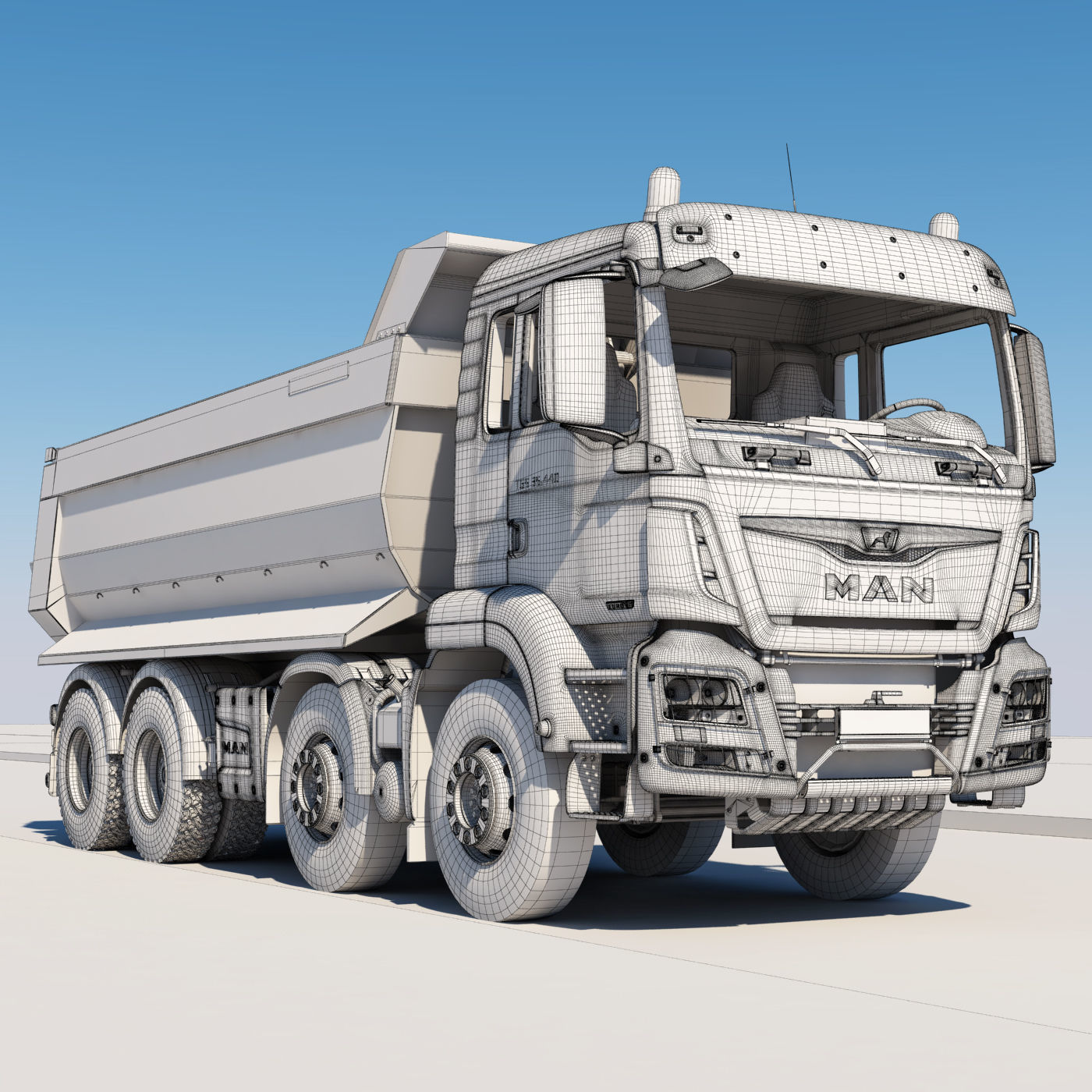 DUMP TRUCK TGS M 3D model_12