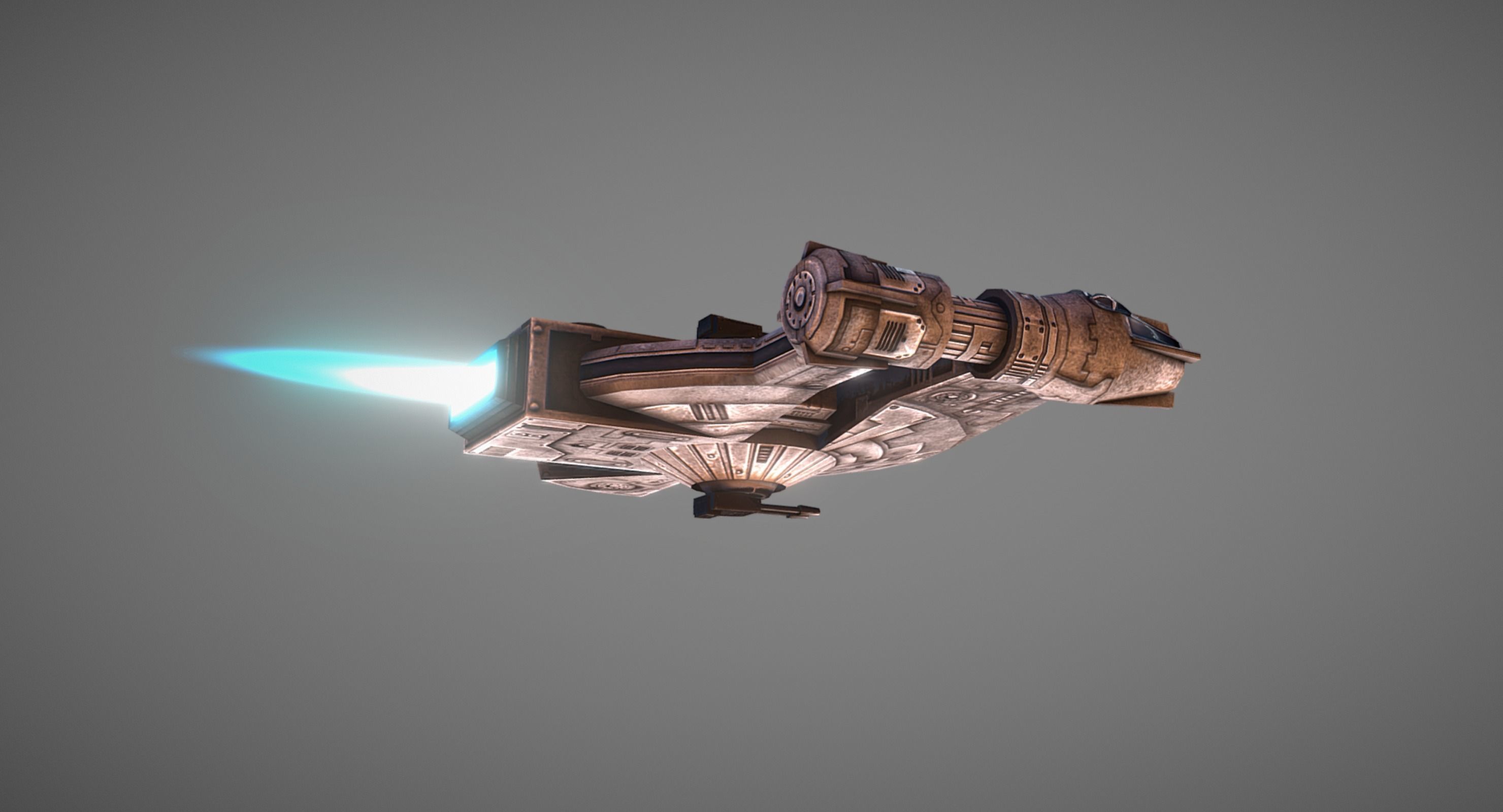 The Outrider star wars spaceship Low-poly 3D model_5
