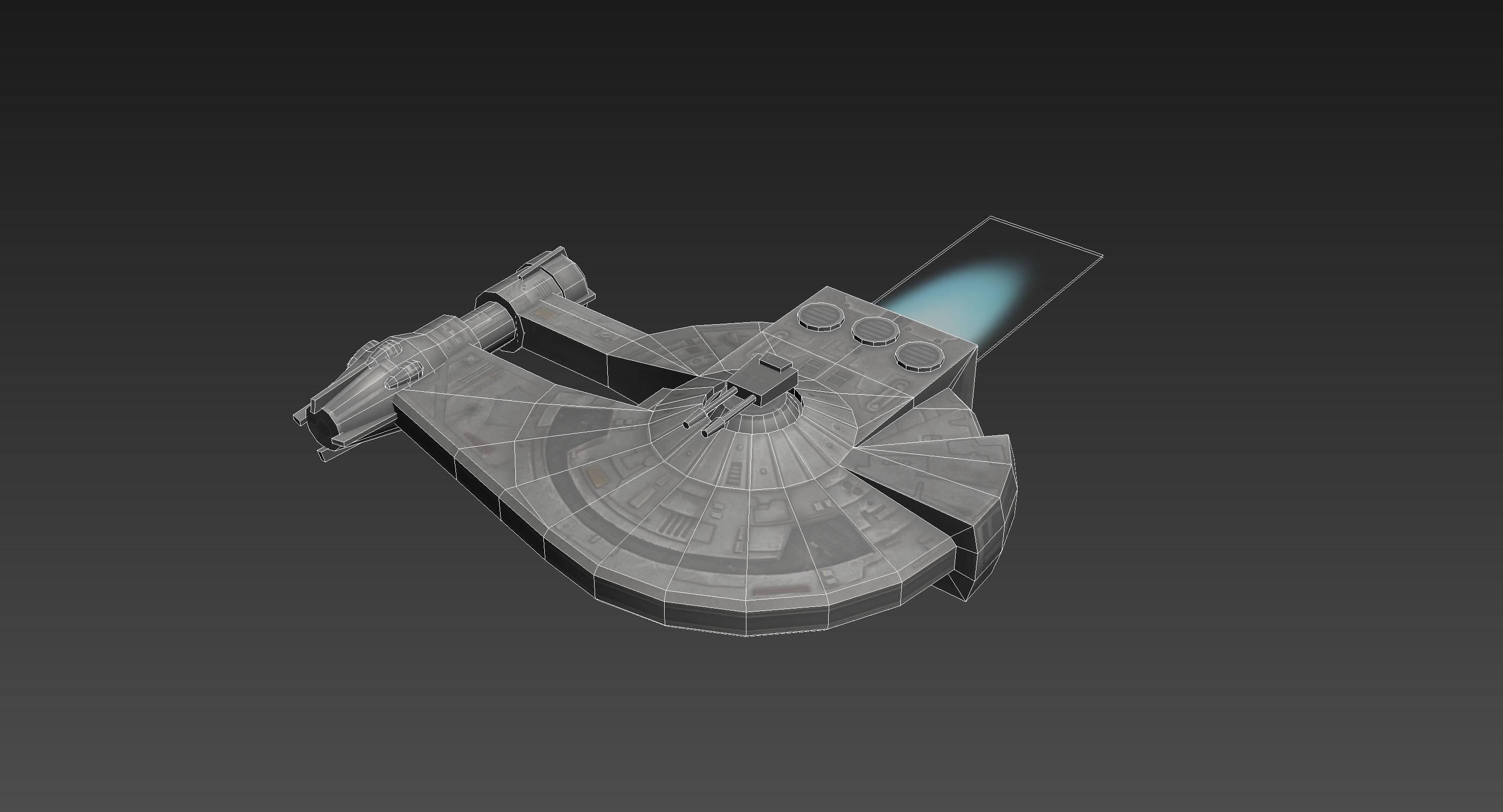 The Outrider star wars spaceship Low-poly 3D model_7