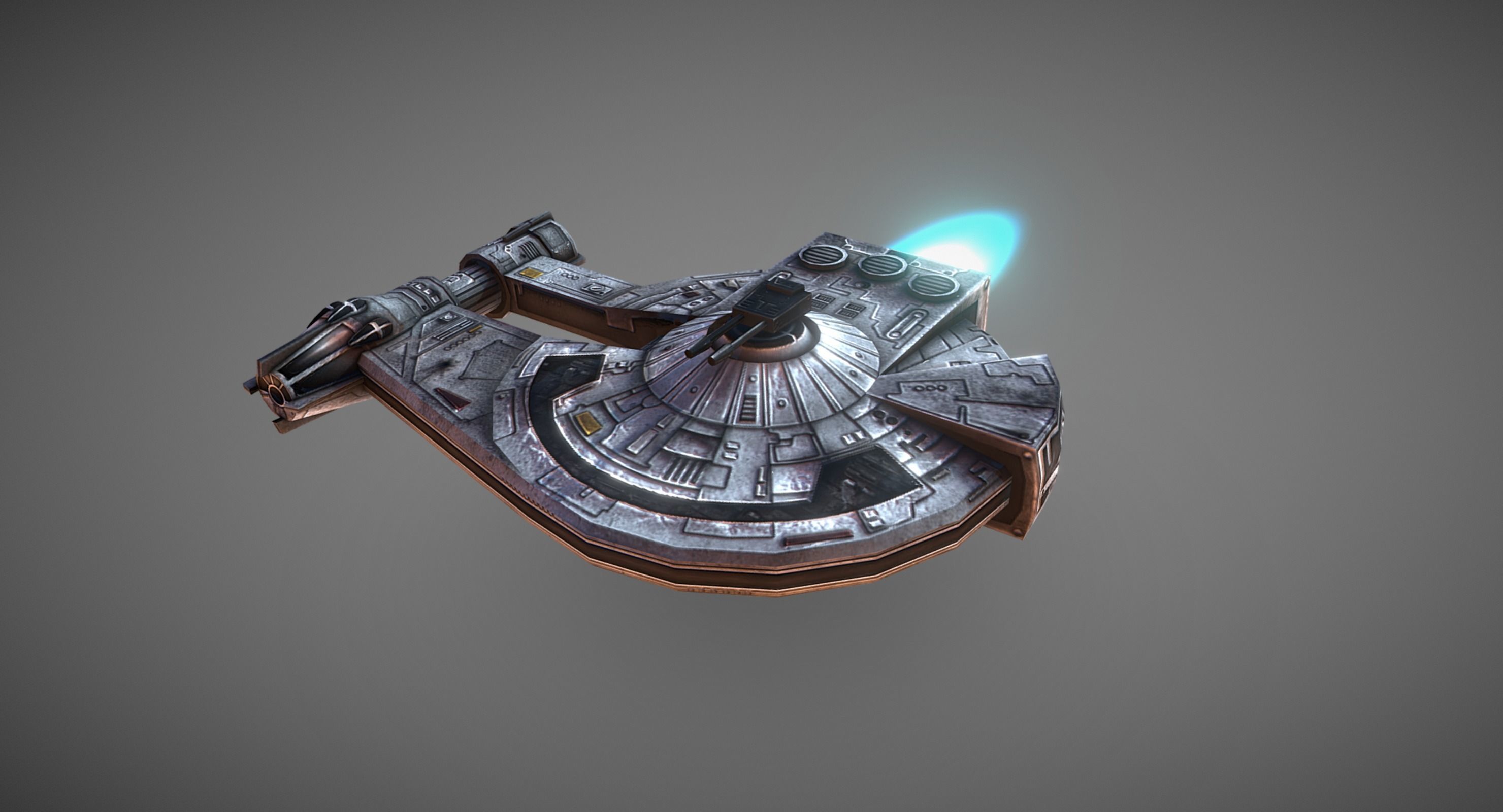 The Outrider star wars spaceship Low-poly 3D model_2