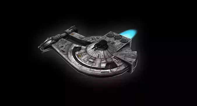 The Outrider star wars spaceship Low-poly 3D model