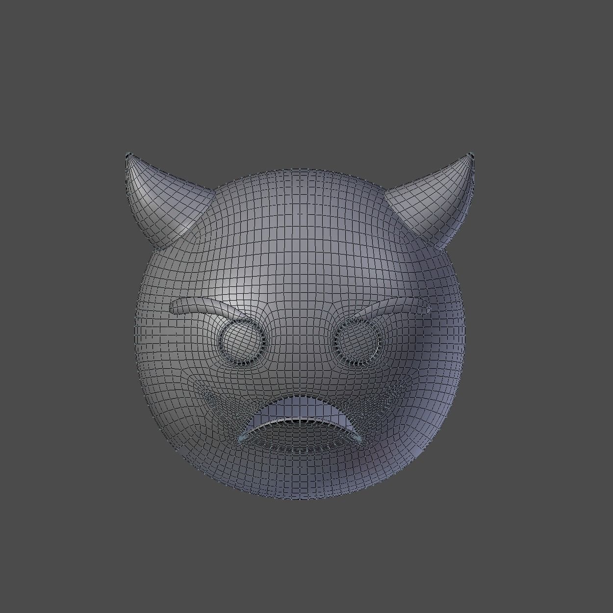 Emoji Frowning Face with Horns 3D model_3