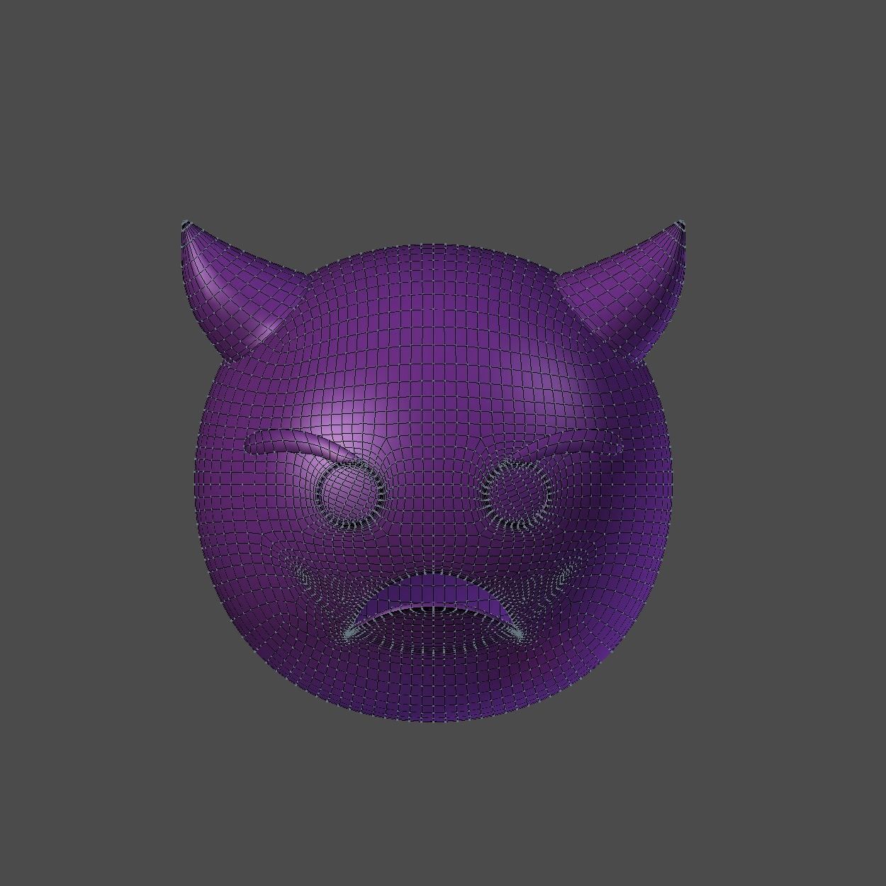 Emoji Frowning Face with Horns 3D model_2