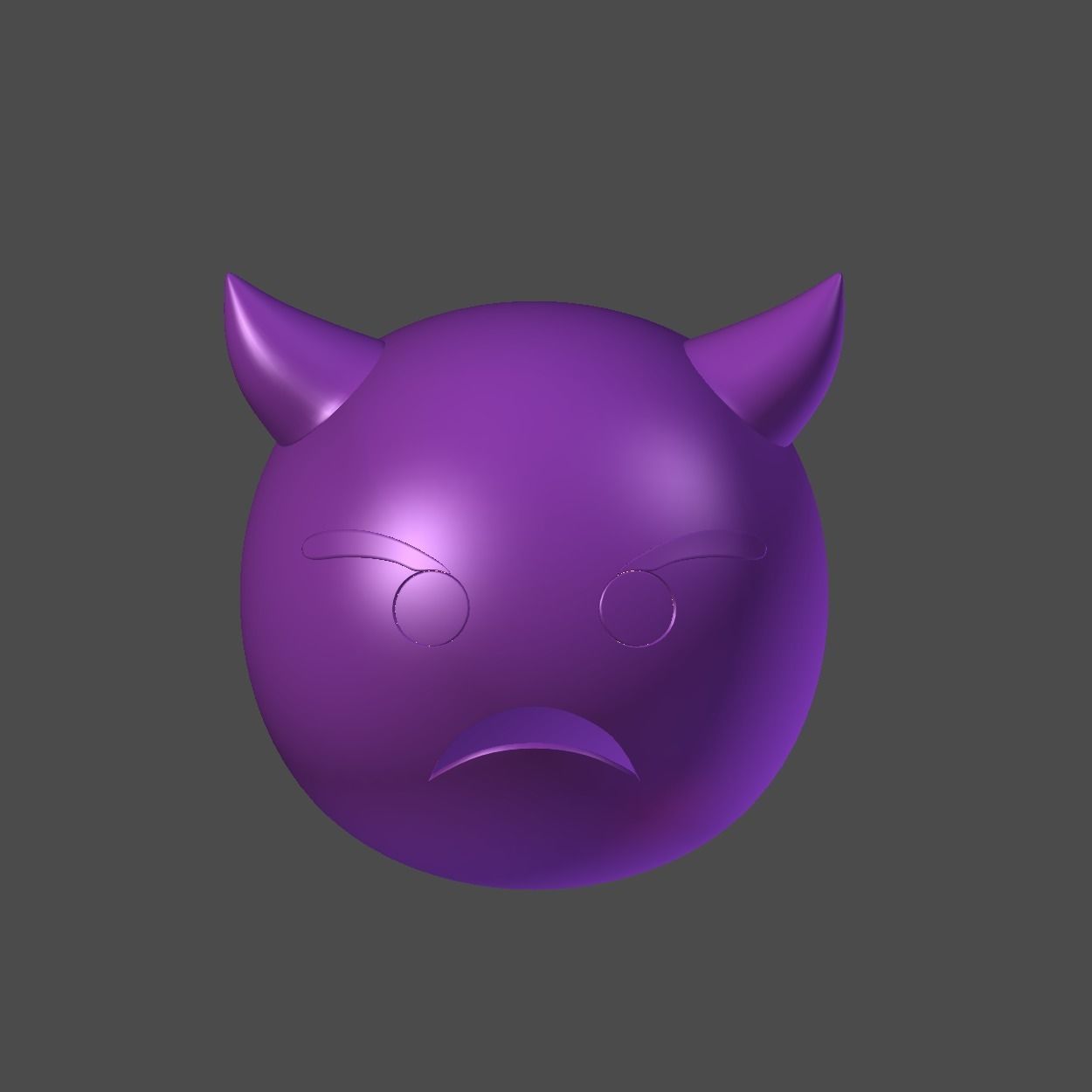 Emoji Frowning Face with Horns 3D model_1