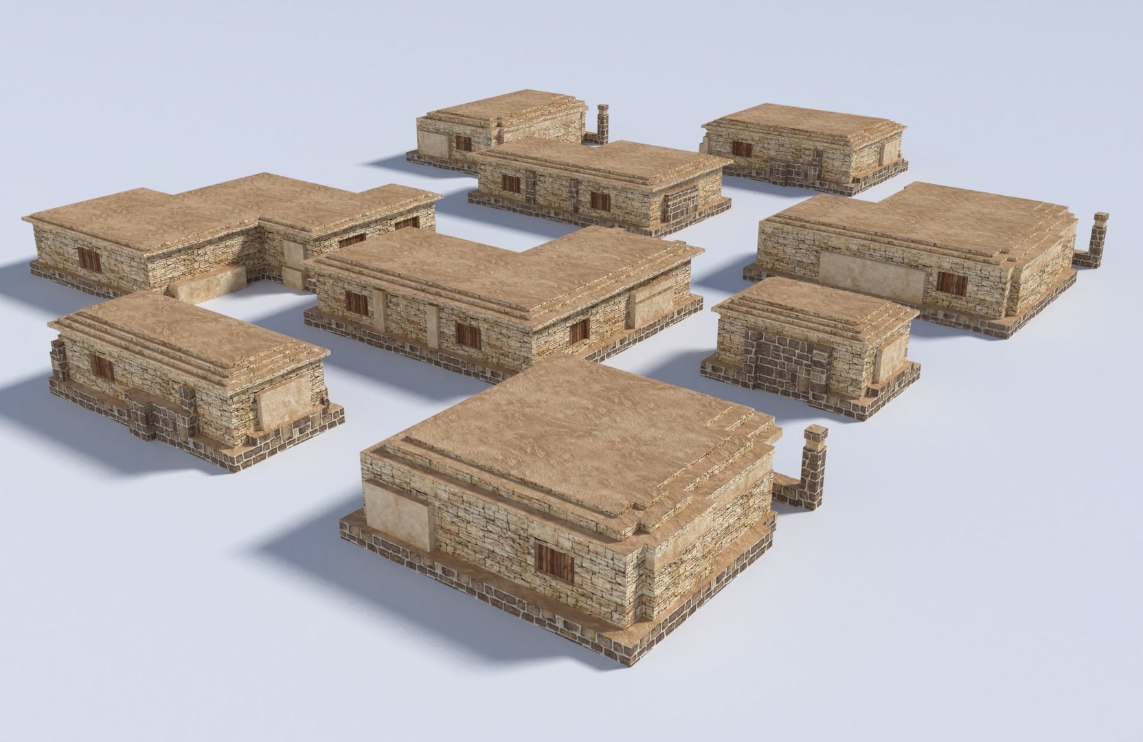 ancient egyptian pharaohs buildings  Low-poly 3D model_10