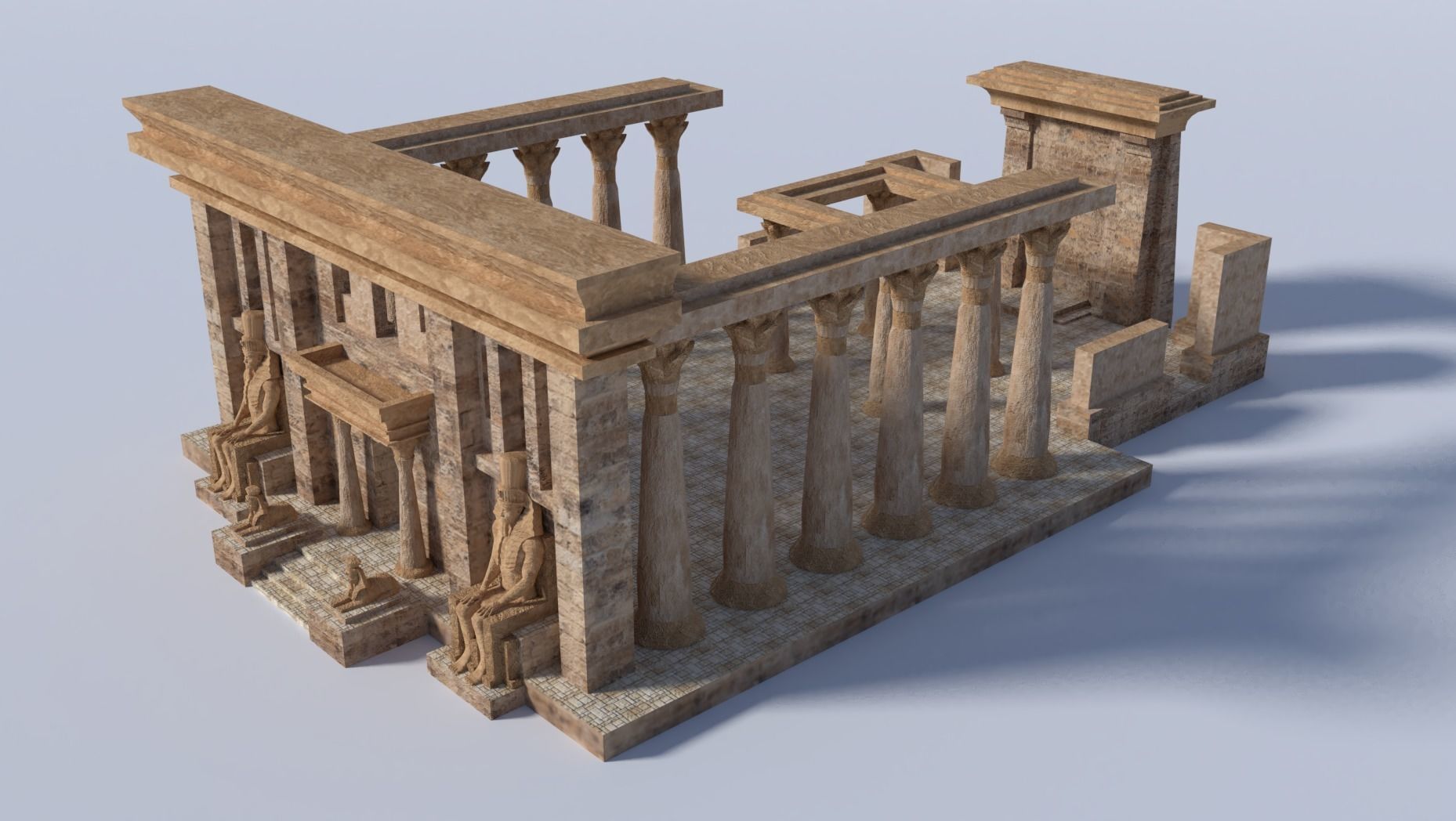 ancient egyptian pharaohs buildings  Low-poly 3D model_4