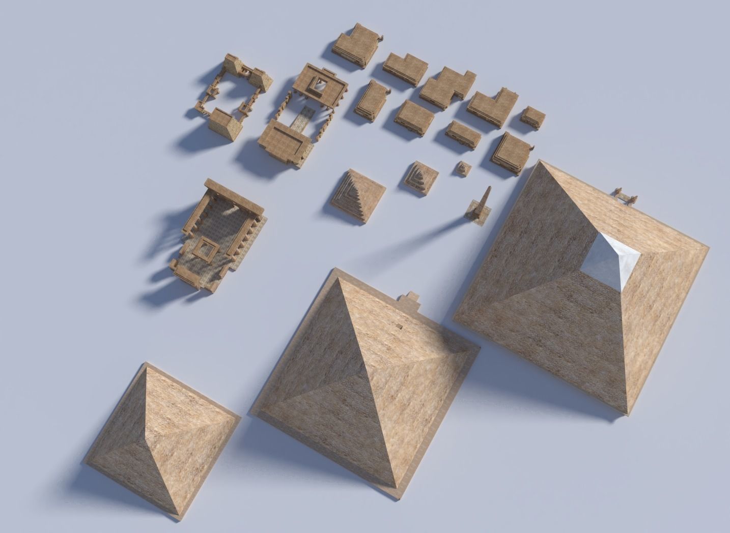 ancient egyptian pharaohs buildings  Low-poly 3D model_2