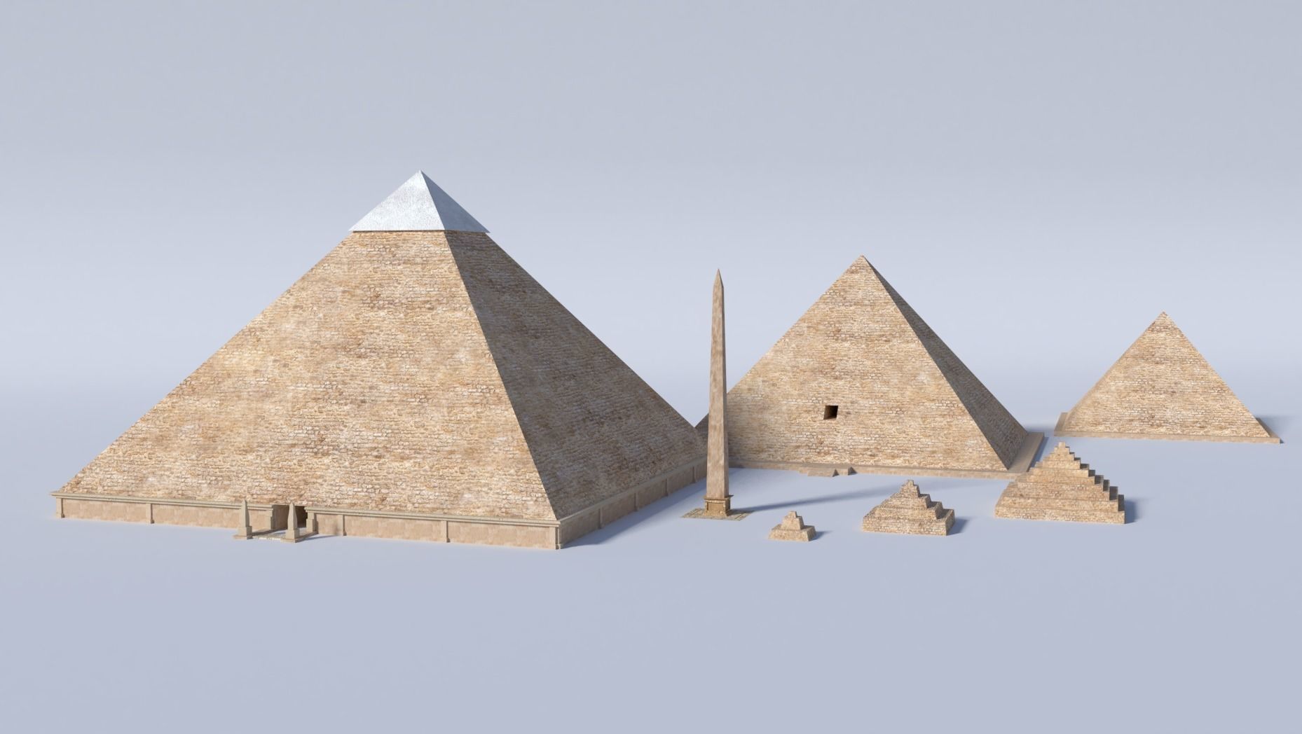 ancient egyptian pharaohs buildings  Low-poly 3D model_8