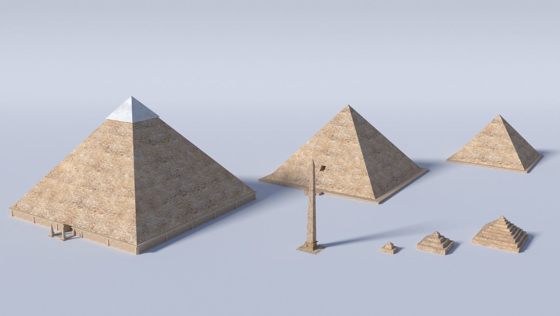 ancient egyptian pharaohs buildings  Low-poly 3D model_7