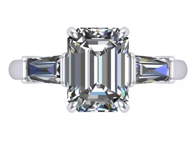 EC three stone ring Free 3D print model