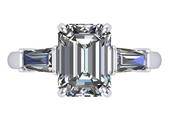 EC three stone ring Free 3D print model