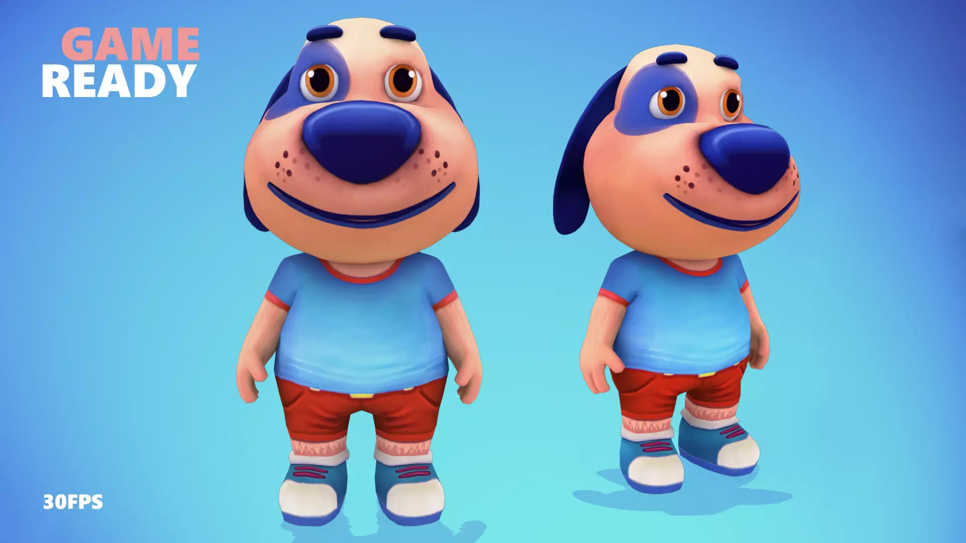 Dog Low poly Animated Rigged Low-poly 3D model_0