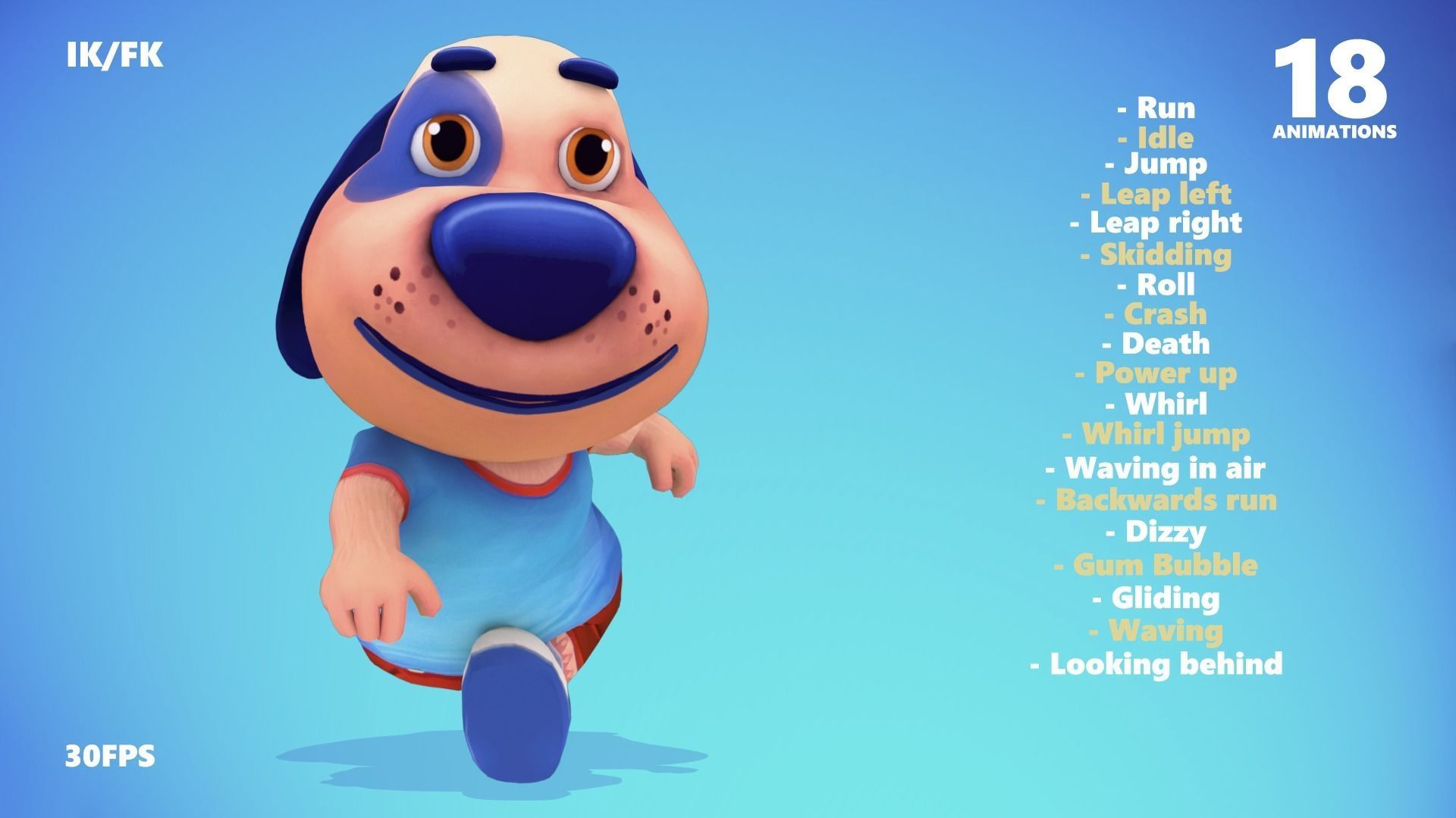 Dog Low poly Animated Rigged Low-poly 3D model_11
