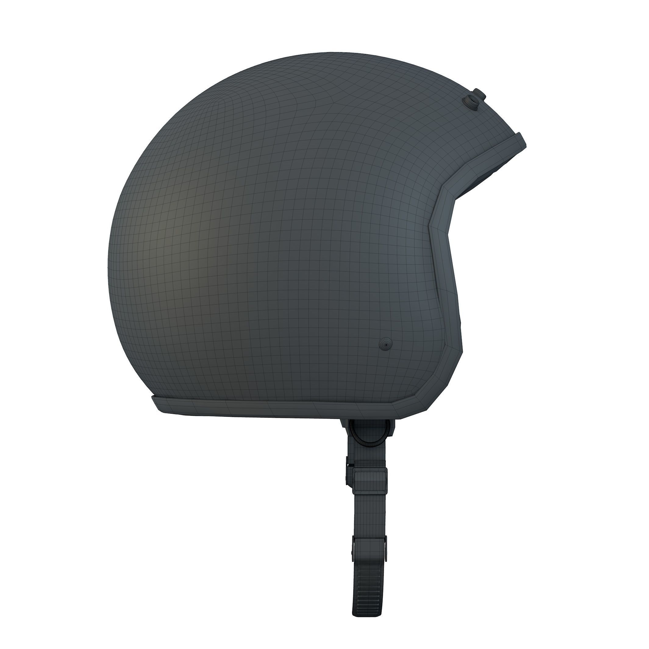 Helmet motorcycle with orange and turquoise stripe 3D model_11