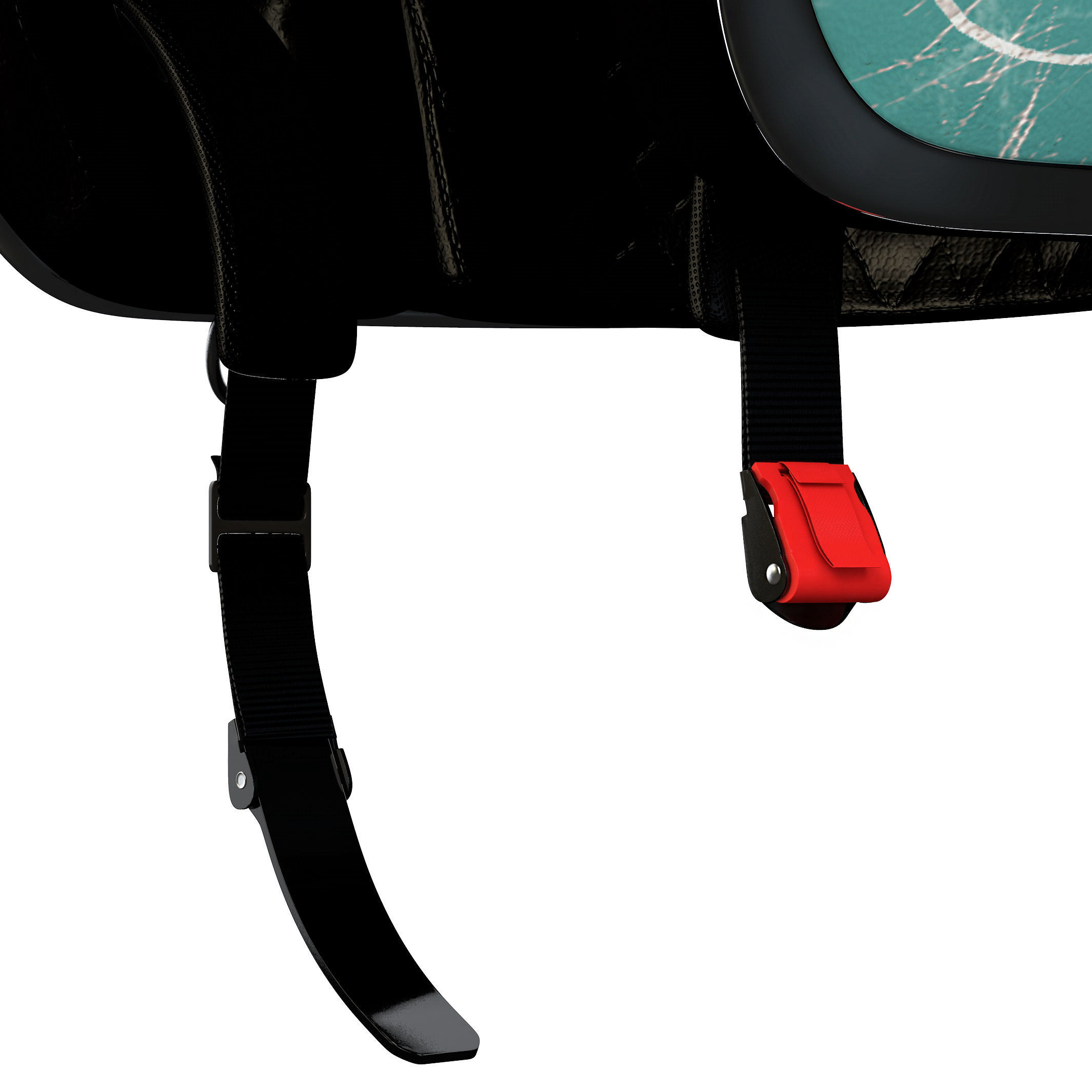 Helmet motorcycle with orange and turquoise stripe 3D model_8