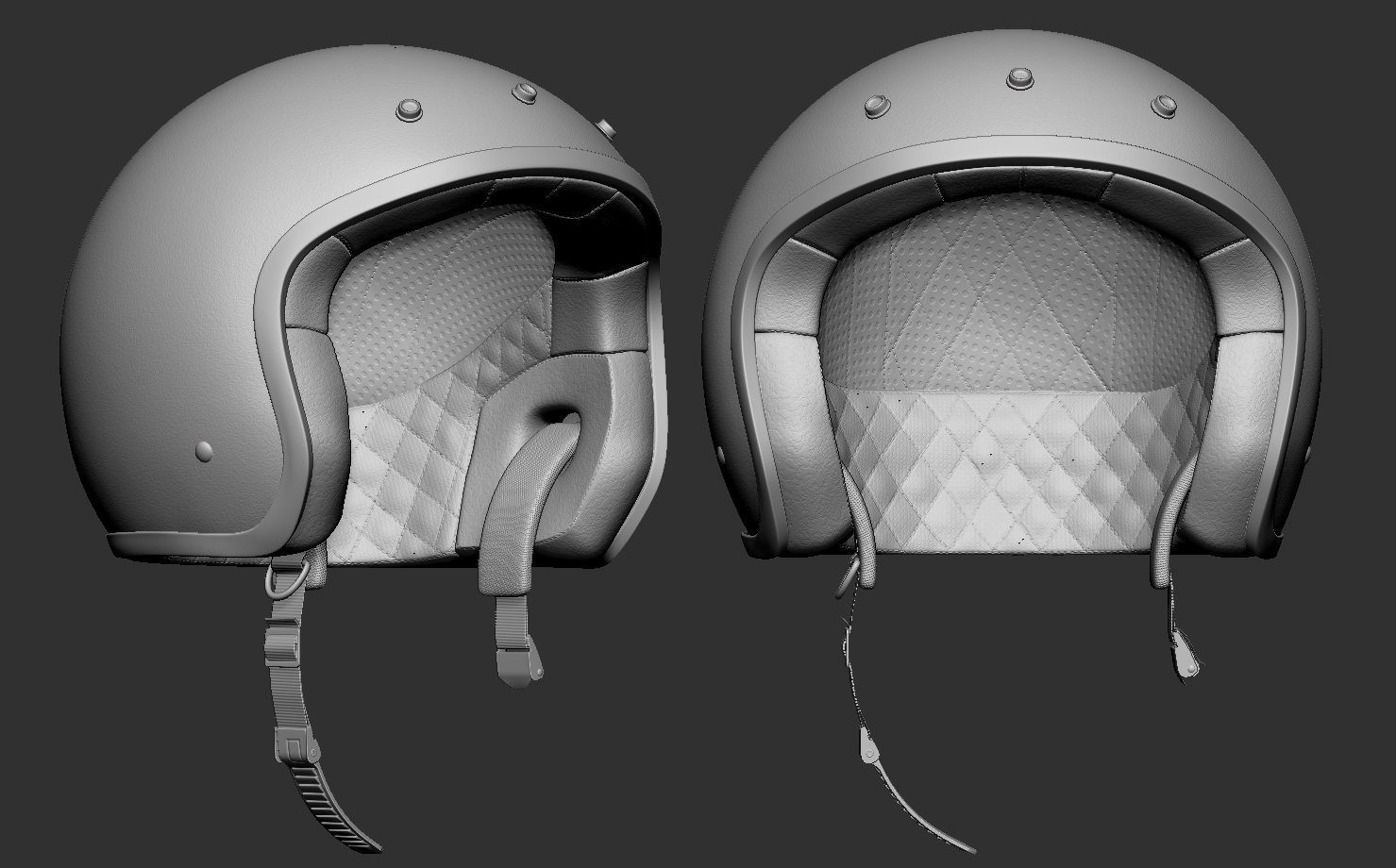 Helmet motorcycle with orange and turquoise stripe 3D model_17