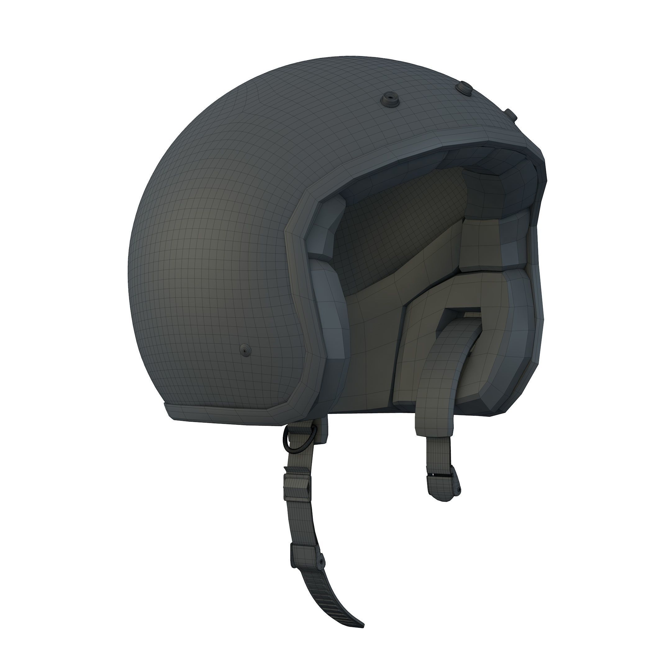 Helmet motorcycle with orange and turquoise stripe 3D model_12