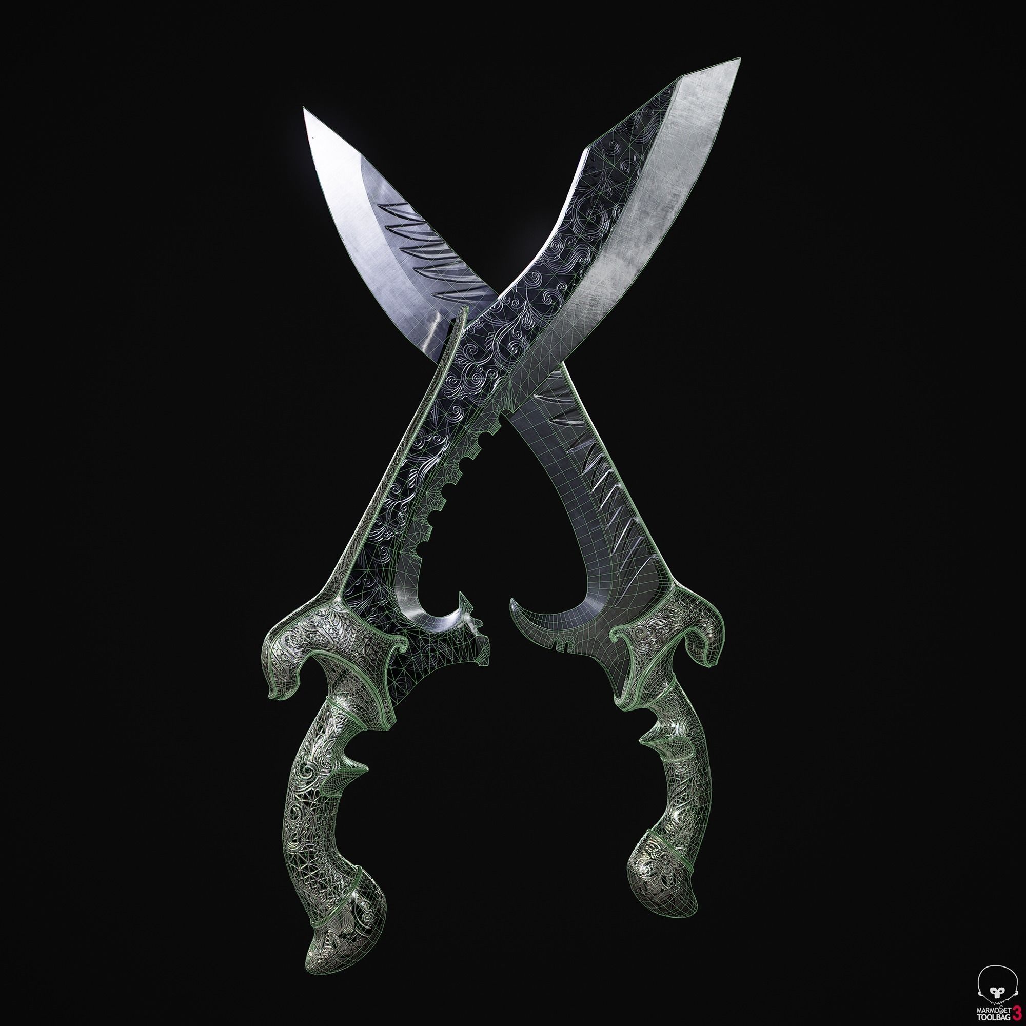 Nyx Ulrics Kukris FanMade Low-poly 3D model_3