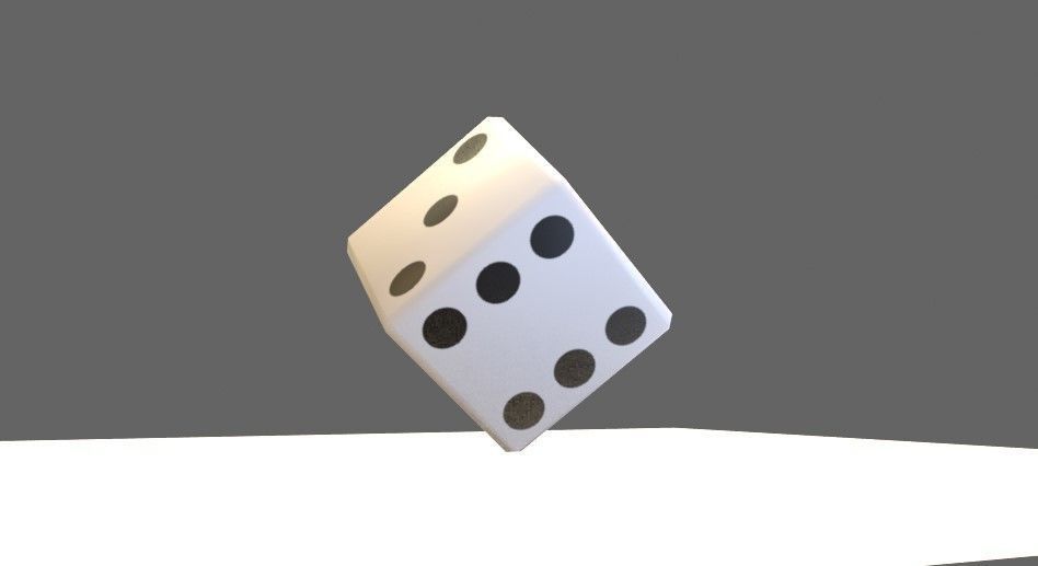 Dice Six Sides White  - Dado Seis Lados Low-poly 3D model_6